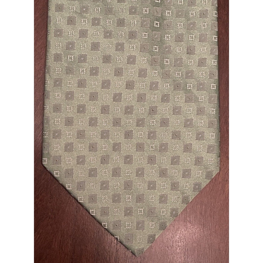 Dkny Green 100% Silk Men’s Neck Tie Made In Usa